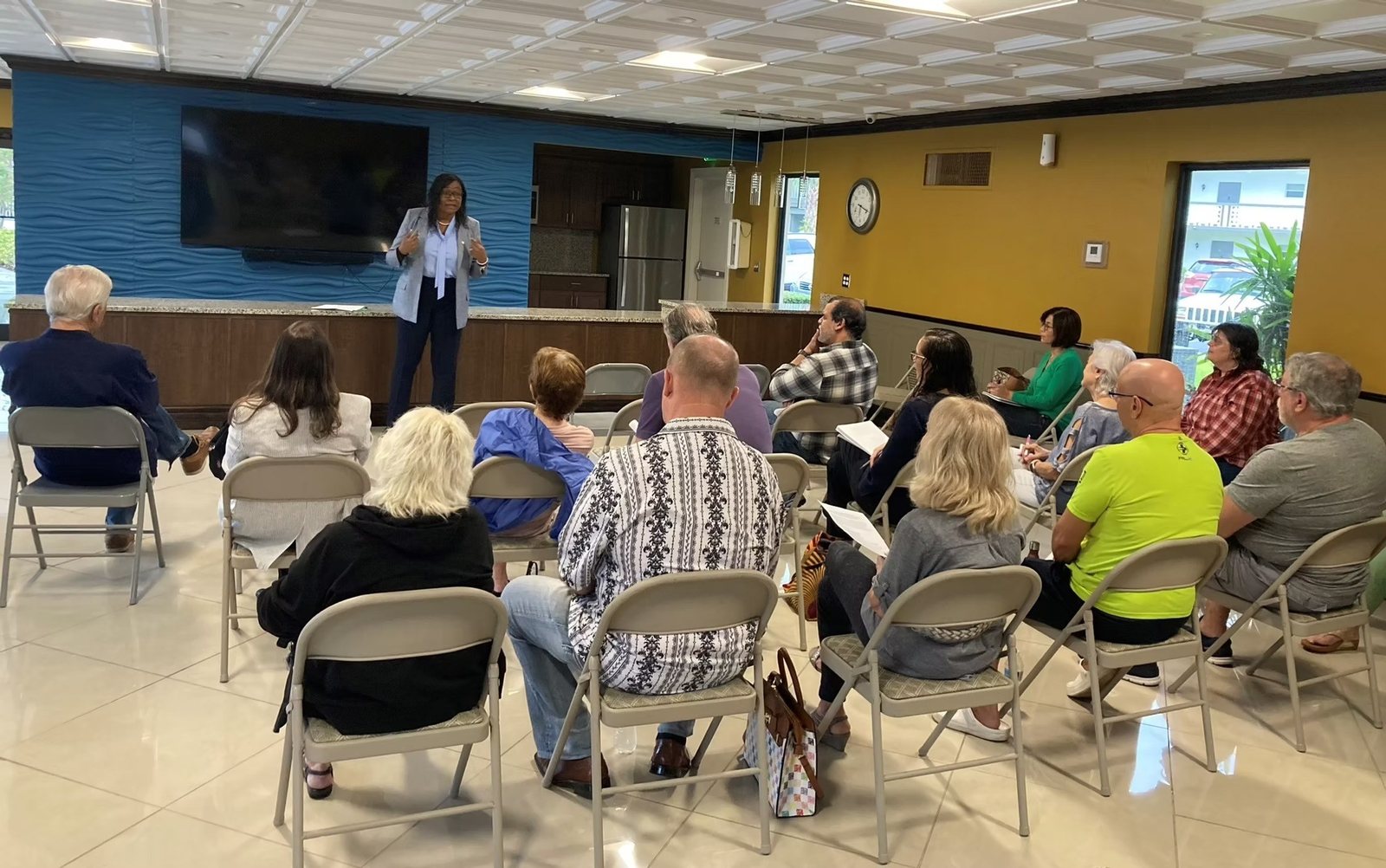 Marie Woodson with the District 105 community