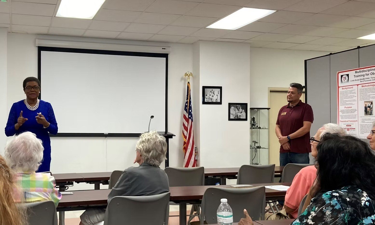 Marie Woodson with the District 105 community
